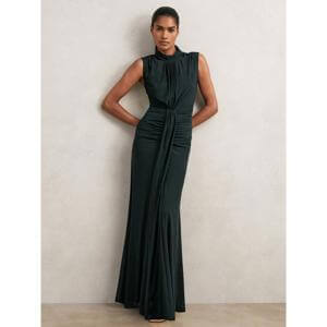 REISS Daniella Ruched Sleeveless Maxi Dress